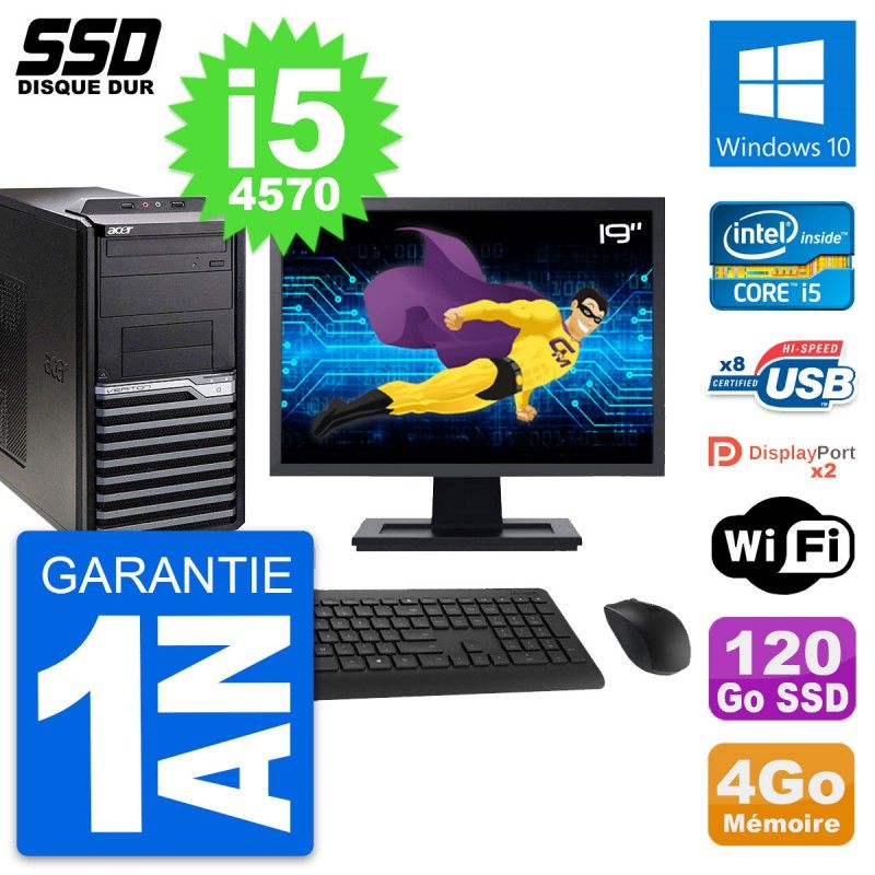 Acer Veriton M4630G 19-Inch PC (Intel i5, 4GB RAM, 120GB SSD, Windows 10)