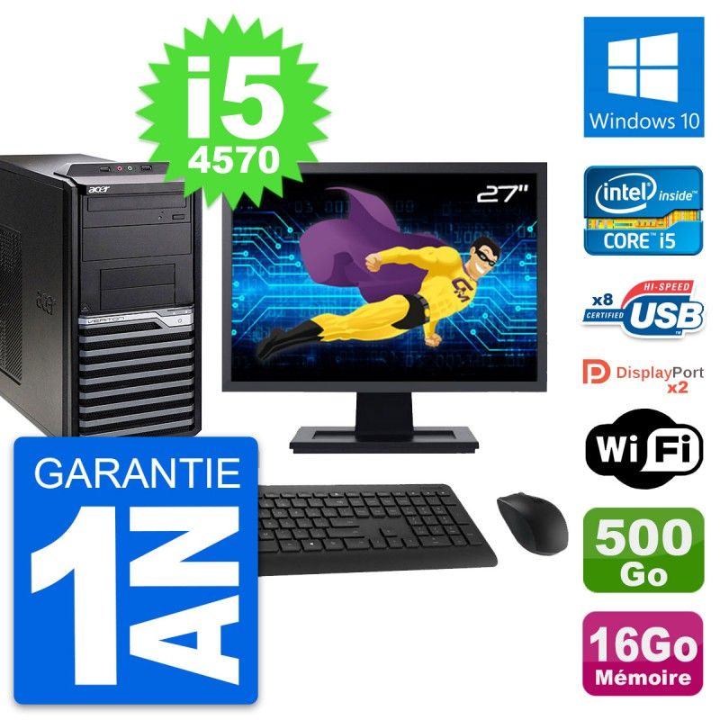 Acer Veriton M4630G 27-Inch Core i5-4570, 16GB RAM, 500GB HDD, Windows 10, WiFi