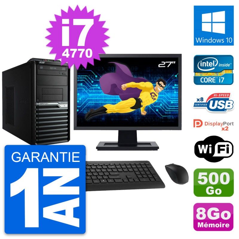 Acer Veriton M4630G 27-inch All-in-One PC - Intel i7-4770, 8GB RAM, 500GB HDD