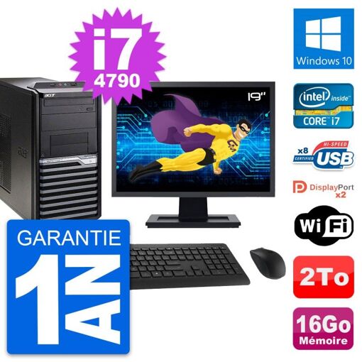 Acer Veriton M4630G 19-inch Desktop PC - Intel i7-4790, 16GB RAM, 2TB HDD, Windows 10, WiFi