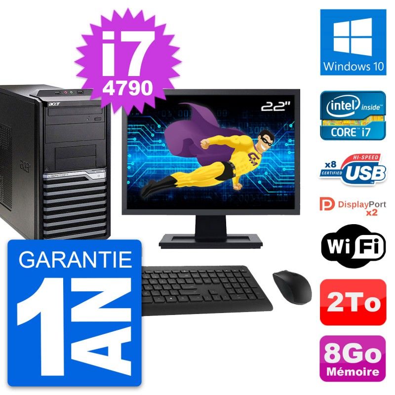 Acer Veriton M4630G 22-inch All-in-One PC - Intel i7, 8GB RAM, 2TB HDD, Windows 10