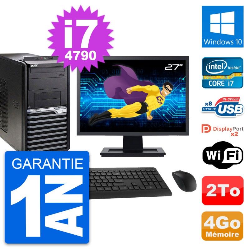Acer Veriton M4630G 27-inch All-in-One PC - Intel i7-4790, 4GB RAM, 2TB HDD, Windows 10