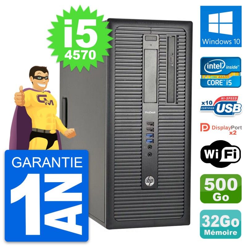 HP ProDesk 600 G1 Desktop PC - Intel i5-4570, 32GB RAM, 500GB HDD, Windows 10