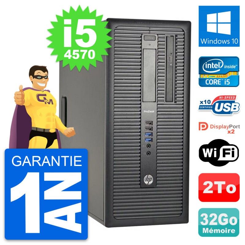 HP ProDesk 600 G1 Desktop PC - Intel i5-4570, 32GB RAM, 2TB HDD, Windows 10, WiFi