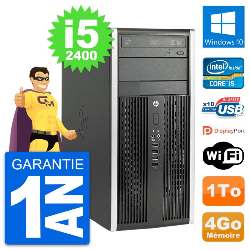 HP Compaq Pro 6200 CMT Intel i5-2400 4GB RAM 1TB Windows 10 WiFi PC Micro Tower