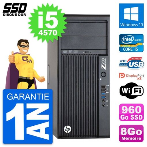 HP WorkStation Z230 Intel Core i5-4570 8GB RAM 960GB SSD Windows 10 WiFi