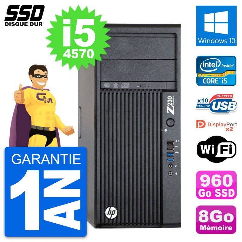 HP WorkStation Z230 Intel Core i5-4570 8GB RAM 960GB SSD Windows 10 WiFi