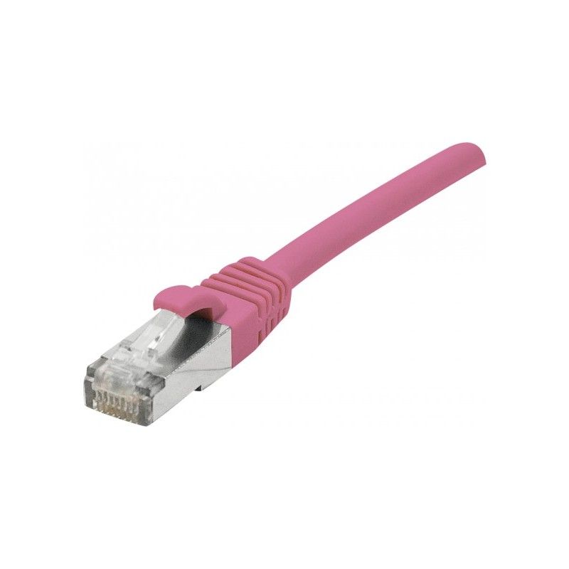 Dexlan - RJ-45 to RJ-45 Cable - 50 cm - SFTP CAT 6a - Halogen-free, Molded, Crochet-less - Pink