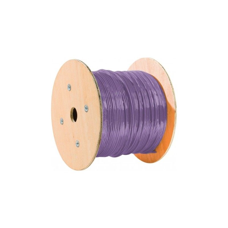 Exertis Connect CAT 6a Unshielded Twisted Pair Cable, 500m, 7.5mm, F/FTP, Halogen-Free, Purple