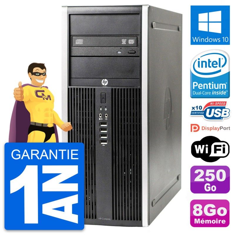 HP Elite 8300 Desktop PC - Intel Core i3-2100, 8GB RAM, 250GB HDD, Windows 10, WiFi