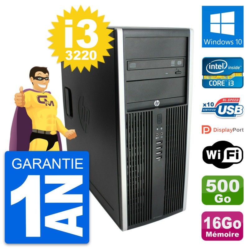 HP Elite 8300 Desktop PC - Intel Core i3, 16GB RAM, 500GB HDD, Windows 10, WiFi