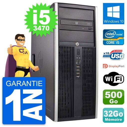 PC HP Elite 8300 - Intel Core i5, 32 GB de RAM, 500 GB de disco duro, Windows 10