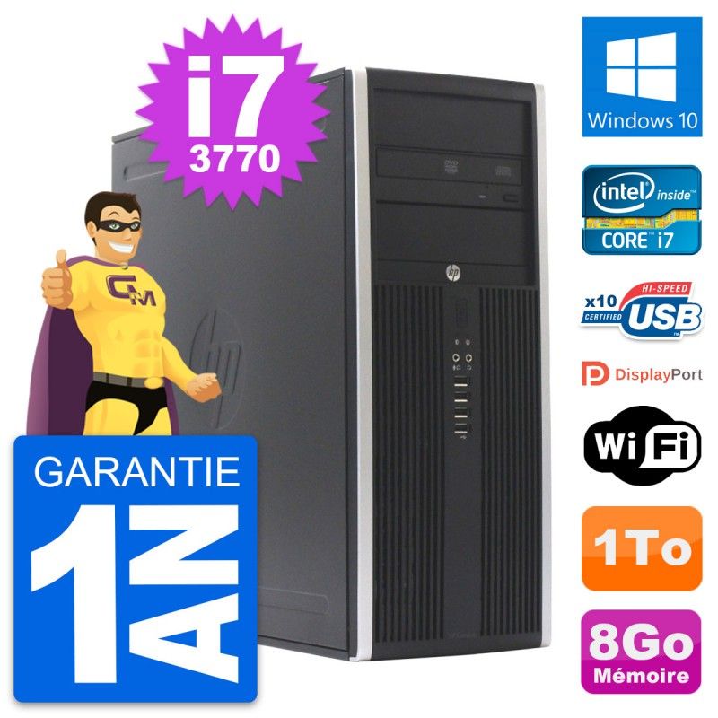 HP Elite 8300 Desktop PC - Intel Core i7, 8GB RAM, 1TB HDD, Windows 10, WiFi