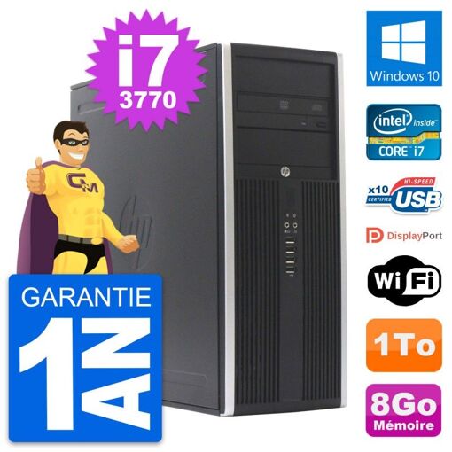 HP Elite 8300 Desktop PC - Intel Core i7, 8GB RAM, 1TB HDD, Windows 10, WiFi