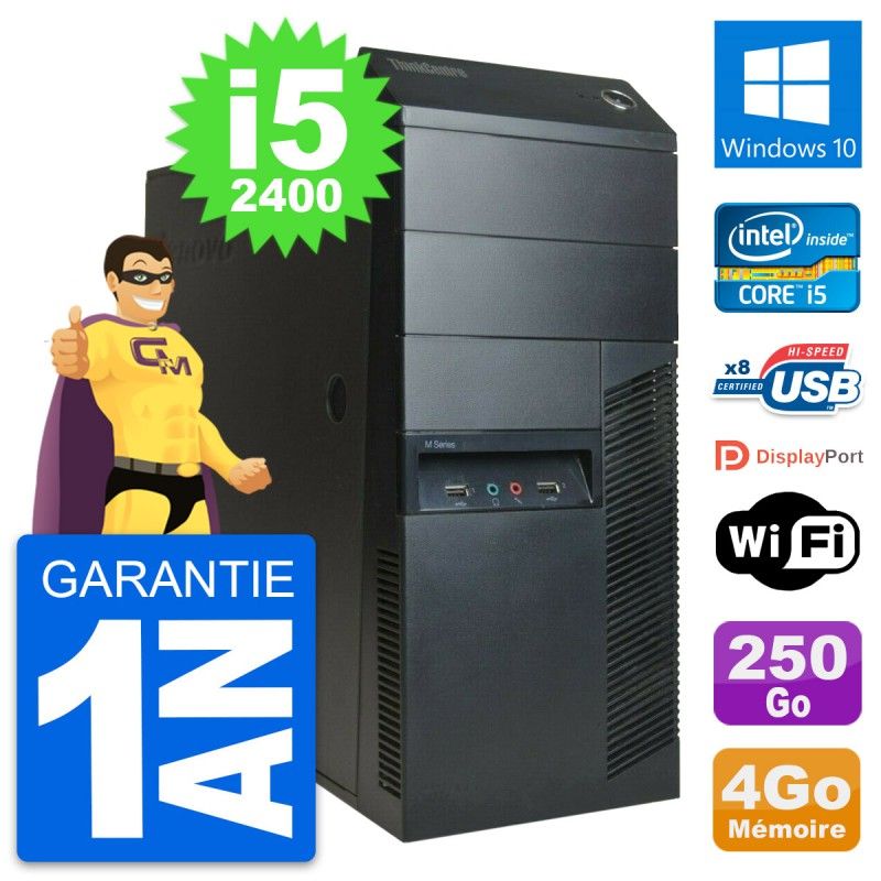 Lenovo M91p Desktop PC - Intel Core i5, 4GB RAM, 250GB HDD, Windows 10, WiFi