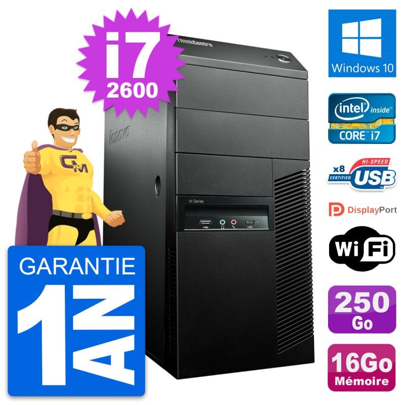 Lenovo M91p Desktop PC - Intel Core i7, 16GB RAM, 250GB HDD, Windows 10
