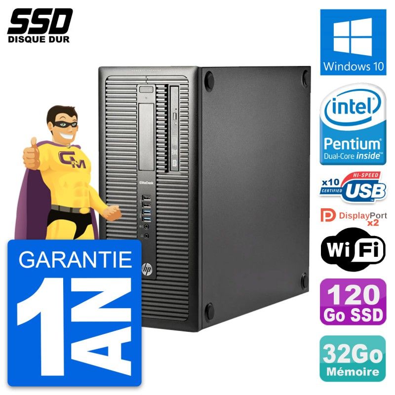 HP EliteDesk 800 G1 Desktop PC - Intel Core i3-4170, 3.4GHz, 32GB RAM, 120GB SSD, Windows 10