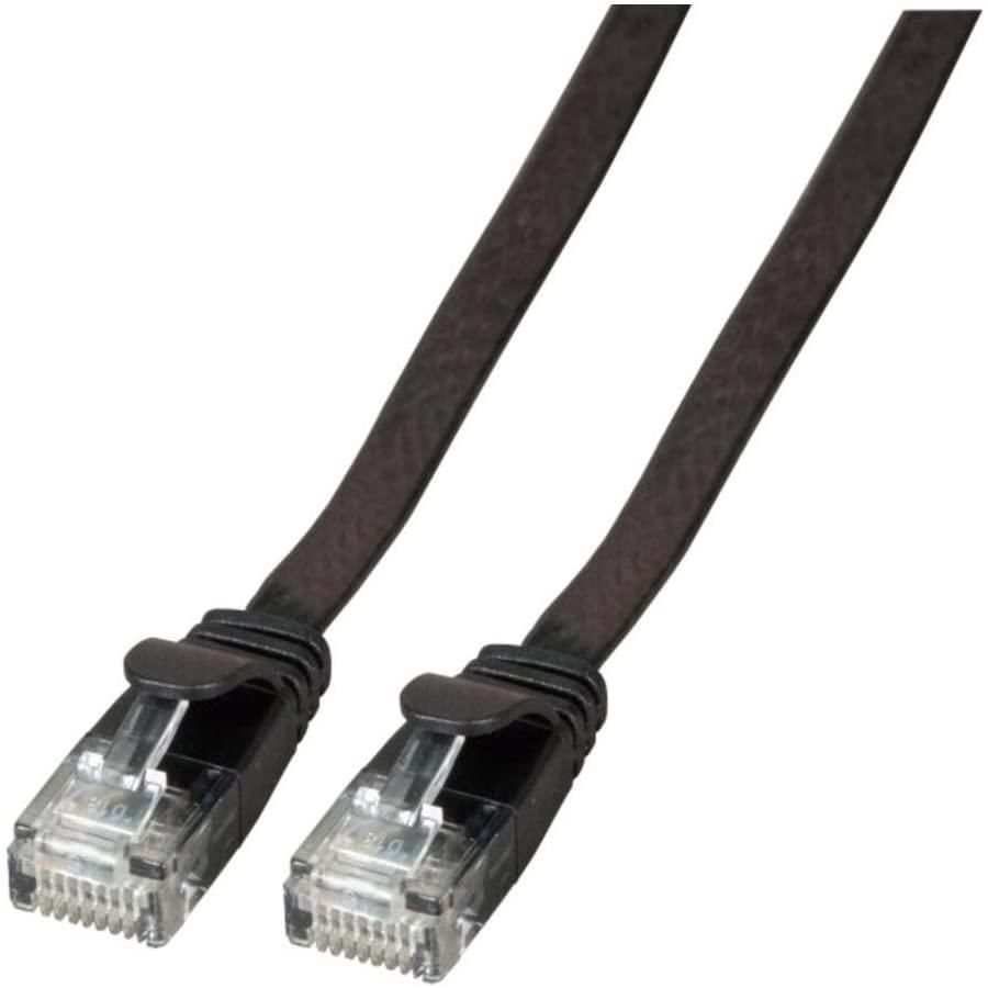 Cable EFB-Elektronik RJ-45 - 25 cm, UTP, CAT 6a, moldeado plano - Negro