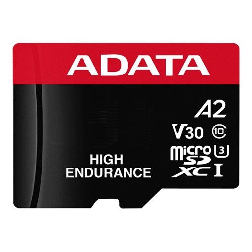 ADATA High Endurance MicroSDXC Card (with SD Adapter) - 128GB, A2/V30/UHS-I U3/Class 10