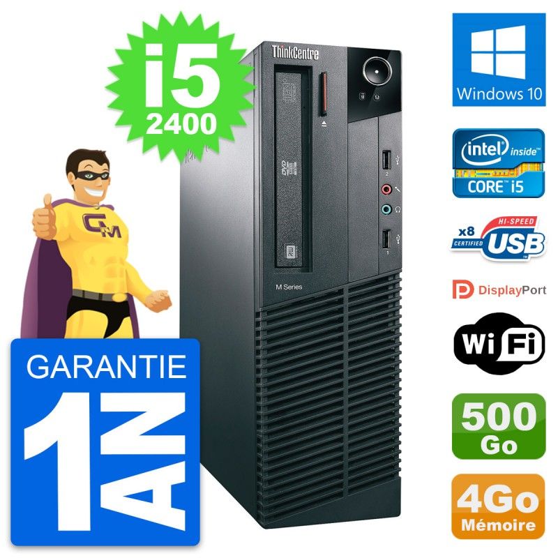 Lenovo ThinkCentre M82 SFF Intel i5-2400 4GB RAM 500GB HDD Windows 10 Wifi