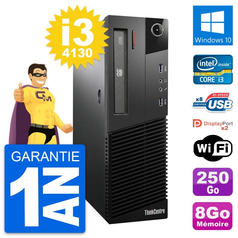 Lenovo ThinkCentre M93p SFF Core i3-4130 8GB RAM 250GB HDD Windows 10 Wifi