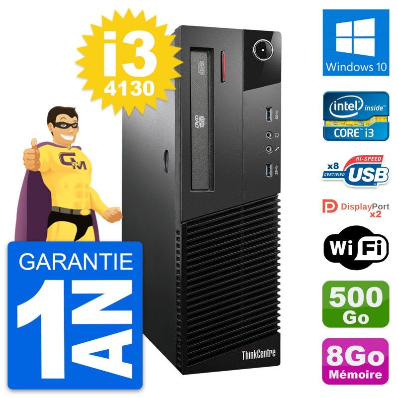 Lenovo ThinkCentre M93p SFF Core i3-4130 8GB RAM 500GB HDD Windows 10 WiFi