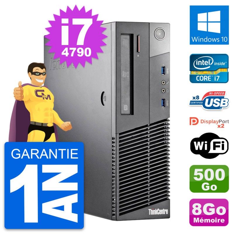 Lenovo ThinkCentre M93p SFF Core i7-4790 8GB RAM 500GB HDD Windows 10 WiFi