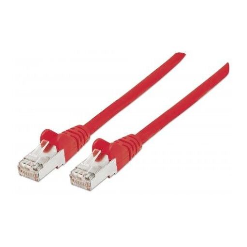 Cable de red IC Intracom, Cat7/Cat6A, 10 m, Rojo, Cobre, S/FTP, LSOH, PVC, RJ45, Contactos dorados con platina, Sin enganche, Reforzado, Garantía de por vida