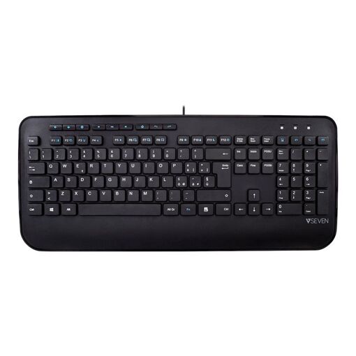 Teclado V7 KU300IT USB QWERTY - Negro