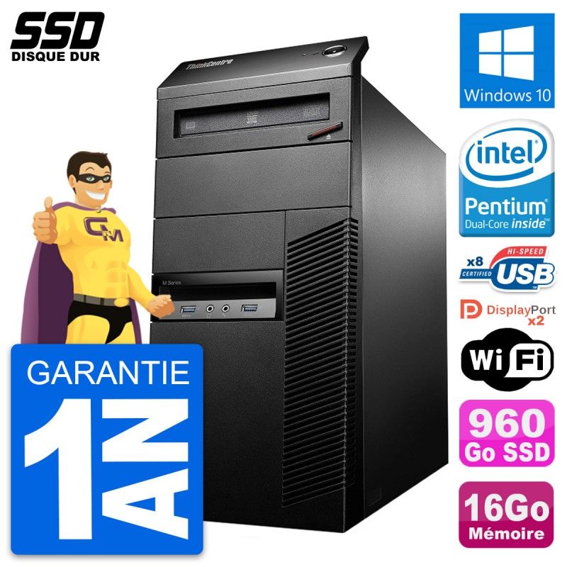Lenovo ThinkCentre M93p Desktop PC - Intel Core i5, 16GB RAM, 960GB SSD, Windows 10, WiFi