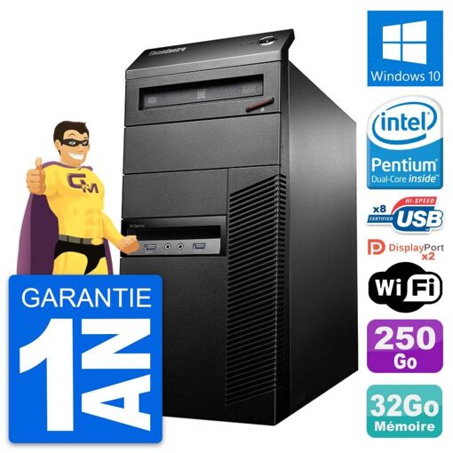 Lenovo ThinkCentre M93p Desktop - Intel Pentium G3220, 32GB RAM, 250GB HDD, Windows 10, WiFi