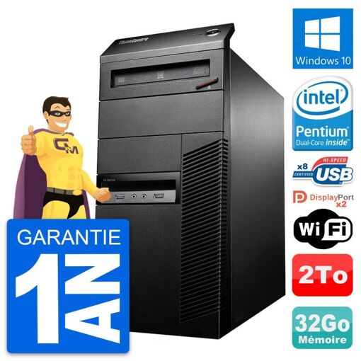 Lenovo ThinkCentre M93p Desktop Computer - Intel Pentium G3220, 32GB RAM, 2TB HDD, Windows 10, WiFi