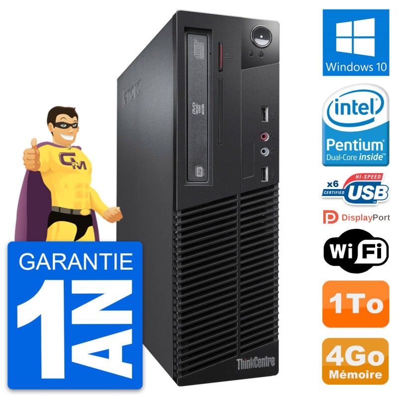 Lenovo ThinkCentre M73 SFF Desktop PC - Intel G3220, 4GB RAM, 1TB HDD, Windows 10, WiFi