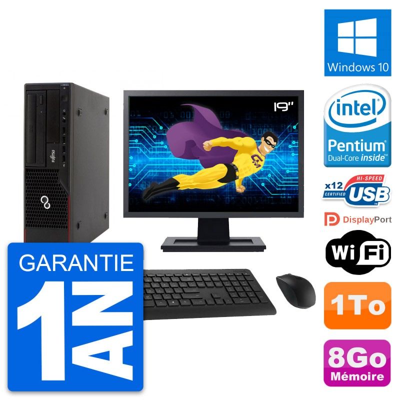 Fujitsu E910 DT 19-Inch Desktop PC - Intel G630, 8GB RAM, 1TB HDD, Windows 10, WiFi