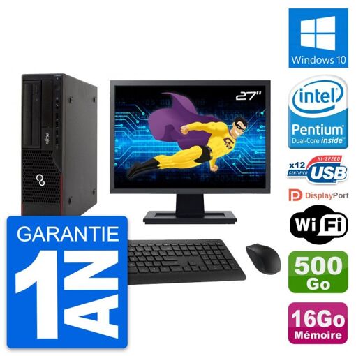 Fujitsu E910 DT 27-Inch Computer - Intel G630, 16GB RAM, 500GB HDD, Windows 10, WiFi