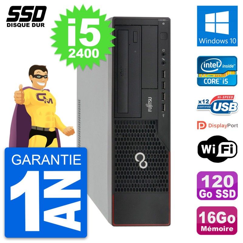 Fujitsu Esprimo E910 DT Desktop PC - Intel Core i5, 16GB RAM, 120GB SSD, Windows 10, WiFi