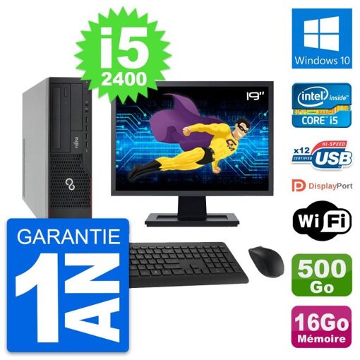 Fujitsu E910 DT 19-Inch Desktop PC - Intel i5, 16GB RAM, 500GB HDD, Windows 10, WiFi