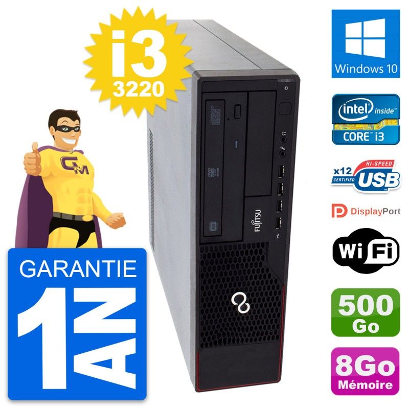 Fujitsu Esprimo E910 DT Desktop PC - Intel i3-3220, 8GB RAM, 500GB HDD, Windows 10, WiFi