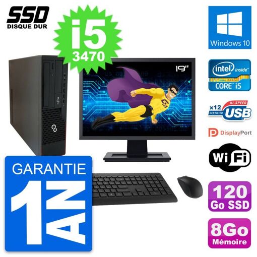 Fujitsu E910 DT 19-Inch PC - Intel i5, 8GB RAM, 120GB SSD, Windows 10, WiFi