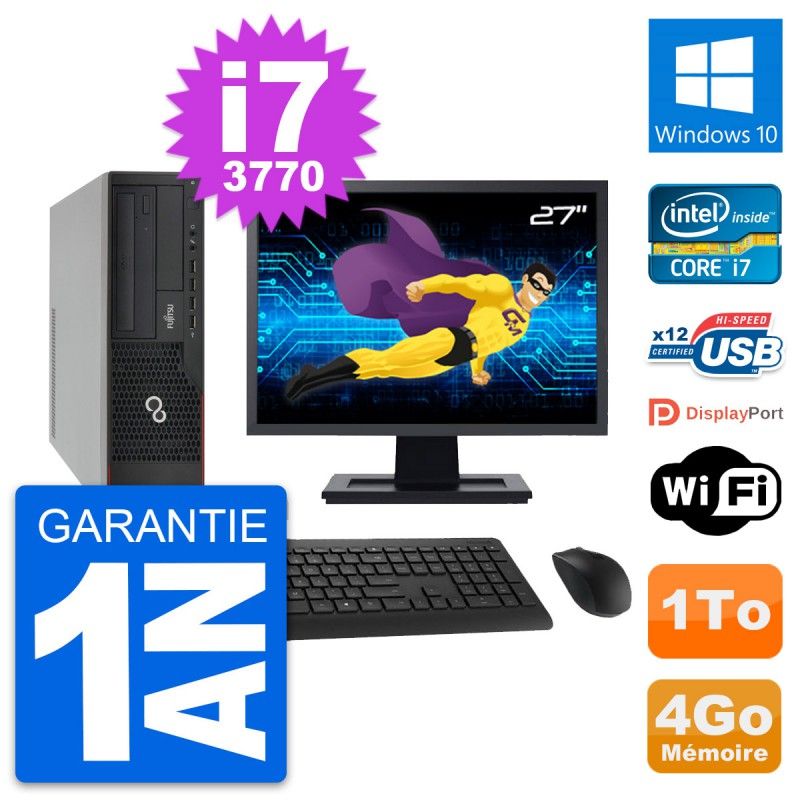 Fujitsu E910 DT 27-Inch PC - Intel i7, 4GB RAM, 1TB HDD, Windows 10, WiFi