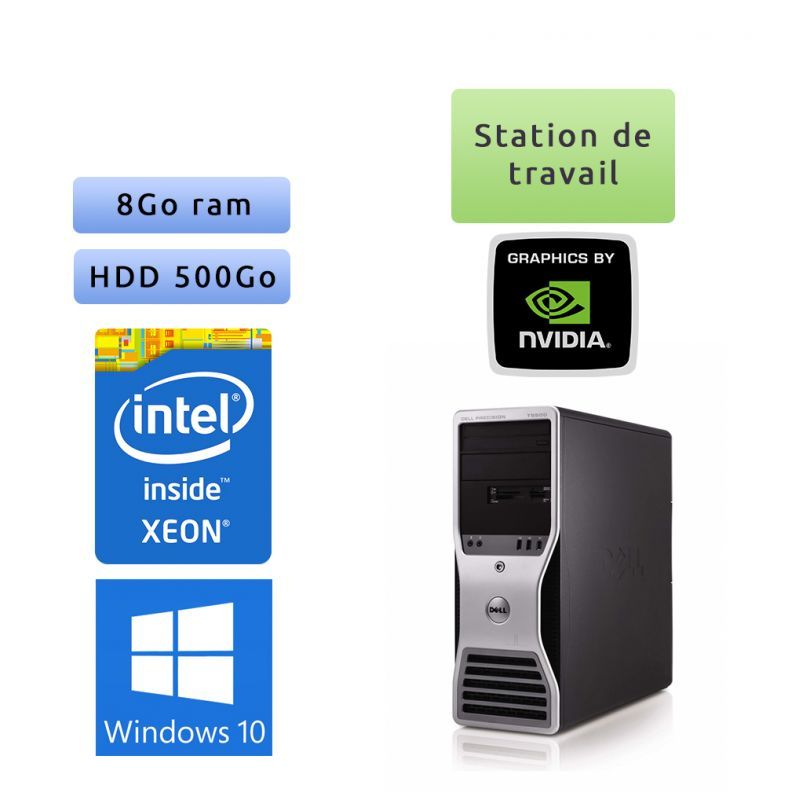 Dell Precision T5500 Workstation - Windows 10 - E5507 8GB 500GB - FX1500 - PC Desktop Station