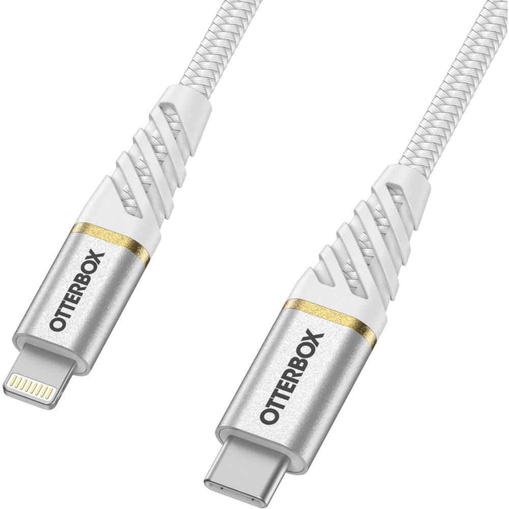 OtterBox Premium Lightning Cable - 1m - Cloudy White - USB-C to Lightning - 60W Power Delivery