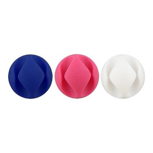 TNB CLIP2MIX - 6 Ganchos para cables (2 cables) - Azul/Blanco/Rosa