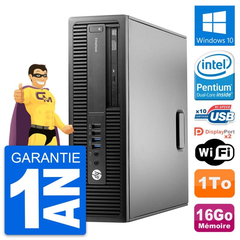 HP EliteDesk 800 G2 SFF PC - Intel Core i5-4400, 16GB RAM, 1TB HDD, Windows 10, WiFi