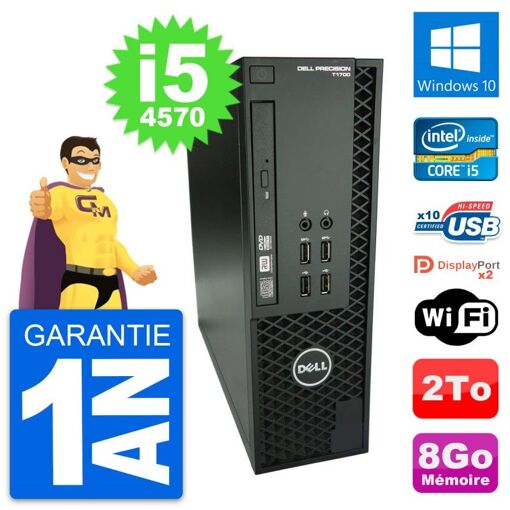 Dell Precision T1700 SFF Desktop - Intel i5-4570, 8GB RAM, 2TB HDD, Windows 10, WiFi