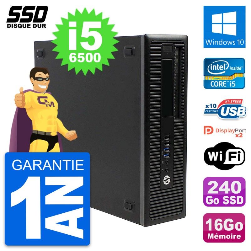 HP EliteDesk 800 G2 Mini PC - Intel Core i5, 16GB RAM, 240GB SSD