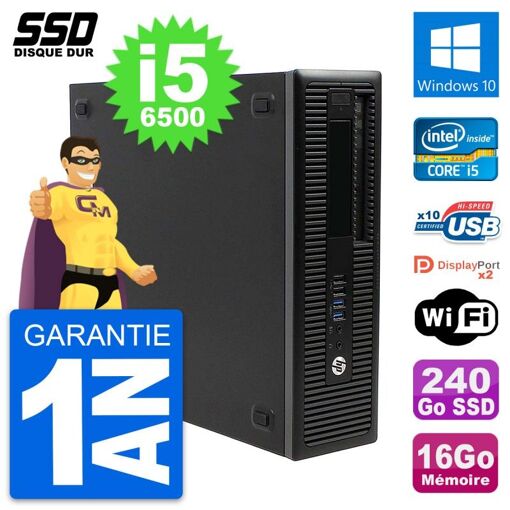 PC de Escritorio HP EliteDesk 800 G2 Mini - Procesador Intel Core i5, 16GB RAM, 240GB SSD
