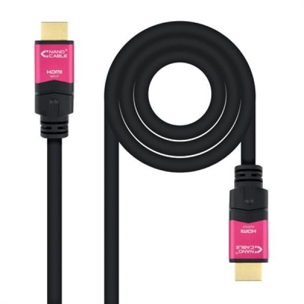 Nano Cable 15m HDMI Cable, 2.0 Version, 4K Resolution, Black and Pink