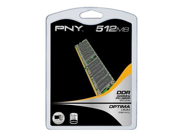 PNY 512MB DDR4 400MHz (PC3200) Non-Buffered DIMM 184-Pin Memory Module