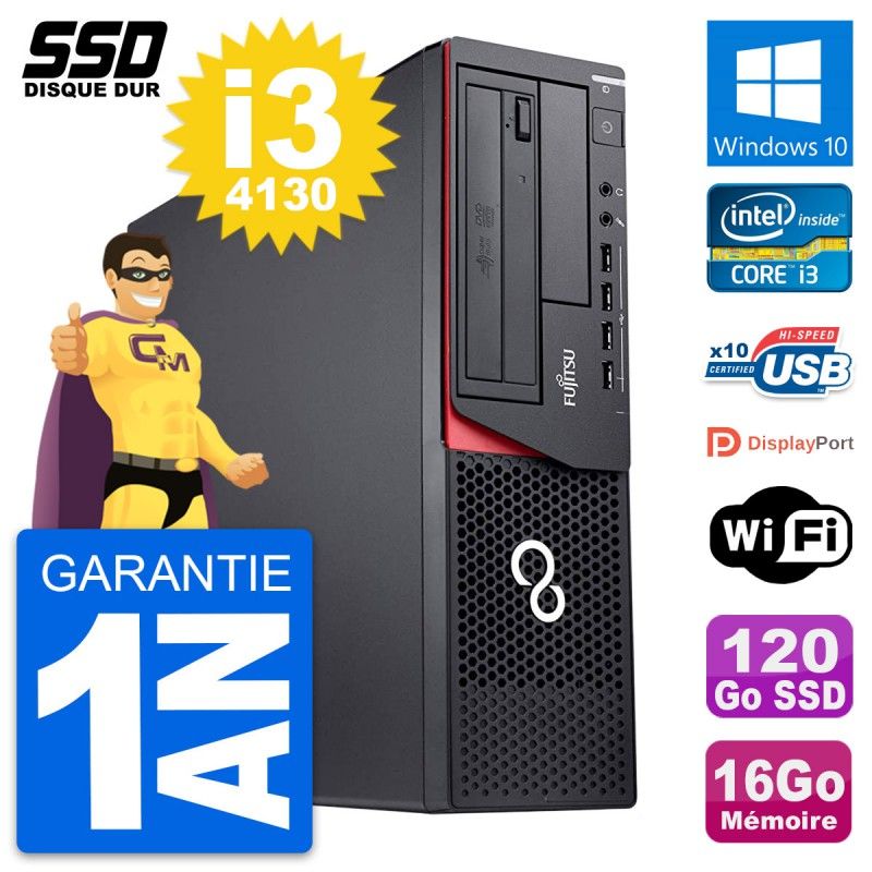 Fujitsu Esprimo E920 DT Desktop PC - Intel Core i3-4130, 16GB RAM, 120GB SSD, Windows 10, WiFi